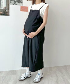 Futier Land 【産前・産後対応】マタニティ/コールZIPキャミワンピース フューティアランド マタニティウェア・ベビー用品 マタニティワンピース・フォーマル グレー ブラック【送料無料】