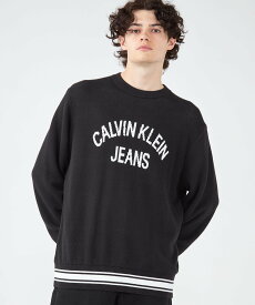 【SALE／50%OFF】Calvin Klein Jeans (M)【公式ショップ】 カルバンクライン バーシティ クルーネック セーター Calvin Klein Jeans J324493 カルバン・クライン トップス ニット ブラック【送料無料】