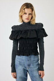 【SALE／20%OFF】MOUSSY BALLOON FRILL GATHER ビスチェ マウジー トップス シャツ・ブラウス ブラック ブルー【送料無料】