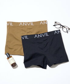 【SALE／52%OFF】ANVIL ANVIL/シームレス ナイロン成形ボクサーパンツ 2枚セット/ストレッチ/伸縮 セットアップセブン インナー・ルームウェア ボクサーパンツ・トランクス ブラック