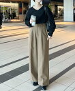 【S/Mサイズ展開】セミワイドセンタープレスパンツ