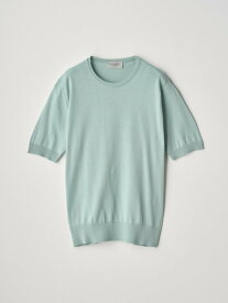 JOHN SMEDLEY Round neck Short sleeved Sweater ｜ NELL ｜ 30G MODERN FIT ジョンスメドレー トップス ニット グリーン【送料無料】