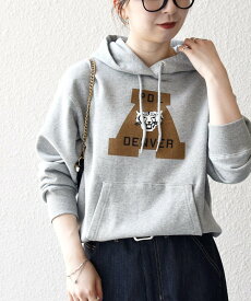 SHIPS any 《一部追加予約》【SHIPS any別注】THE KNiTS:＜洗濯機可能＞ロゴプリント フーディー パーカー シップス トップス パーカー・フーディー グレー ブラウン ネイビー【送料無料】