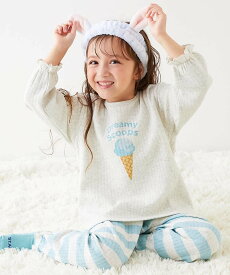 【SALE／8%OFF】devirock ガールズ やわらかキルト パジャマ 子供服 キッズ 女の子 部屋着 寝巻き 26AW デビロック インナー・ルームウェア パジャマ ブルー グレー グリーン ピンク