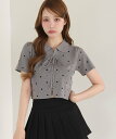 【SALE／50%OFF】one after another NICE CLAUP レースアップポロドットニット ワンアフターアナザー ナイスクラップ …