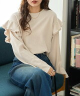 FREAK'S STORE 限定展開 ワッフル フリル 袖 ロングスリーブ プルオーバー 26AW フリークスストア トップ…