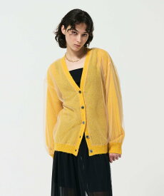 【SALE／60%OFF】GRACE CONTINENTAL オーバーチュールニットカーディガン グレースコンチネンタル トップス カーディガン ブラック グレー イエロー【送料無料】