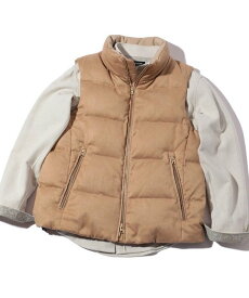 【SALE／50%OFF】MEN'S BIGI コマスエード ストレッチダウンベスト メンズ ビギ ジャケット・アウター マウンテンパーカー ベージュ ブラック【送料無料】