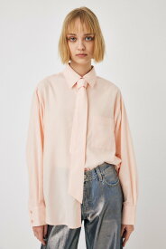 【SALE／50%OFF】MOUSSY OVER TIE シャツ マウジー トップス シャツ・ブラウス イエロー ピンク グレー【送料無料】