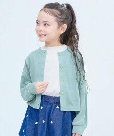 【SALE／5%OFF】devirock UVカット ガールズ クルーネック カーディガン 子供服 キッズ 女の子 UVカット 26SS デビロック トップス カーディガン グレー イエロー グリーン オレンジ ブルー ベージュ ブラック レッド ホワイト