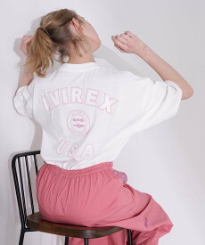 AVIREX VARSITY LOGO T-SHIRT/バーシティーロゴティーシャツ アヴィレックス トップス カットソー・Tシャツ ホワイト ブラック ピンク ネイビー ブルー【送料無料】