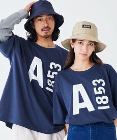 AIGLE 【EC限定】 オーガニックコットン オーバーサイズ ビッグロゴ 半袖Tシャツ エーグル トップス カットソー・Tシャツ ネイビー ブラック ホワイト レッド ブルー グリーン【送料無料】