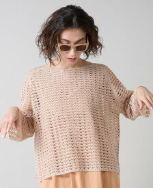 【SALE／60%OFF】Liesse メッシュニット リエス トップス ニット ベージュ ブラック【送料無料】