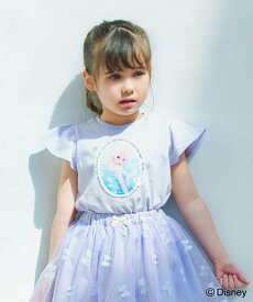 【SALE／30%OFF】ANY KIDS 【ディズニープリンセス/フローズン】ミラクルスパンコールTシャツ エニィ トップス カットソー・Tシャツ ホワイト ブルー パープル