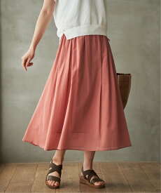 ikka ギャザーフレアスカート イッカ スカート ロング・マキシスカート カーキグリーン オレンジ ブルー【送料無料】