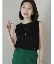 【WEB限定】シルクタッチコットンスリーブレスTシャツ