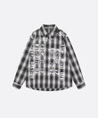 Vintage Distressed Stamp Letter Check Shirt