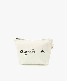 agnes b. VOYAGE ロゴプリント コットン ポーチ "Paulette" YAS18-03 アニエスベー 財布・ポーチ・ケース ポーチ ホワイト【送料無料】