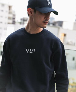 BEAMS HEART MEN BEAMS HEART ���S �h�J �X�E�F�b�g �r�[���X �n�[�g �g�b�v�X �X�E�F�b�g�E�g���[�i�[ �O���[ �l�C�r�[�y���������z