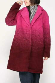 【SALE／30%OFF】Desigual グラデーションパイルコート デシグアル ジャケット・アウター チェスターコート ピンク【送料無料】