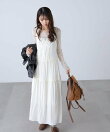 フリル切り替えキャミソールワンピース