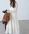 フリル切り替えキャミソールワンピース