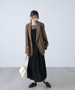 フリル切り替えキャミソールワンピース
