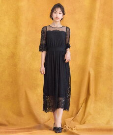 【SALE／70%OFF】DRESS+ ワンピース ドレス レース チュール フレア Aライン ミモレ丈 パーティードレス 結婚式 ドレスプラス ワンピース・ドレス ドレス グレー グリーン パープル ブラック