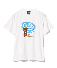 BEAMS T 【SPECIAL PRICE】BEAMS T / パラソル ベアー Tシャツ ビームスT トップス カットソー・Tシャツ ホワイト ネイビー