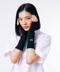 LACOSTE 鹿の子ニットフィンガーレスグローブ ラコステ ファッション雑貨 手袋 ブラック ホワイト ネイビー【送料無料】