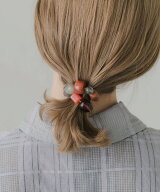 SMELLY ボリュームモチーフヘアポニー スメリー ヘアアクセサリー ヘアゴム ブラウン ブルー