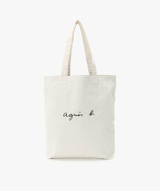 agnes b. VOYAGE ロゴ コットン リバーシブル トートバッグ "Paulette" YAS18-01 アニエスベー バッグ トートバッグ ホワイト【送料無料】
