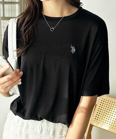 【SALE／23%OFF】GeeRA 【U.S.POLO.ASSN.】スラブシアーTシャツ ジーラ トップス カットソー・Tシャツ ホワイト ブラック ピンク グレー