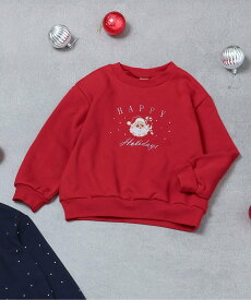 【SALE／50%OFF】apres les cours 【リンク】クリスマスモチーフトレーナー エフオーオンラインストア トップス スウェット・トレーナー ブルー レッド