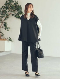 【SALE／50%OFF】Mila Owen 【セットアイテム】フレアベストタートルニットパンツSET UP ミラオーウェン トップス その他のトップス ベージュ ブラック【送料無料】