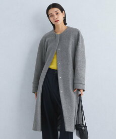 【SALE／30%OFF】UNITED ARROWS green label relaxing [size SHORT/TALLあり]SENTDALE WOOL セントデールウール ノーカラー コート ユナイテッドアローズ アウトレット ジャケット・アウター その他のジャケット・アウター ホワイト グレー【送料無料】