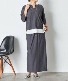 Jena espace merveilleux ドルマンセットアップ ジェナエスパスメルヴェイユ ワンピース・ドレス その他のワンピース・ドレス カーキグリーン グレー【送料無料】