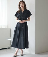 【SALE／50%OFF】PREFERIR 前開き2WAYウエストギャザーシャツワンピース プレフェリール ワンピース・ド…