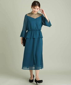 【SALE／80%OFF】a.v.v ラメチュールシフォンドレス アー・ヴェ・ヴェ ワンピース・ドレス ドレス ブラック グリーン