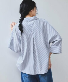 【SALE／40%OFF】VIS 【WEB限定】スキッパーワイドスリーブシャツ/通勤対応 ビス トップス シャツ・ブラウス ネイビー ベージュ ブルー