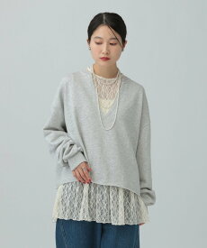 LEPSIM 総レース長袖ペプラム レプシィム トップス カットソー・Tシャツ ブラック ホワイト【送料無料】