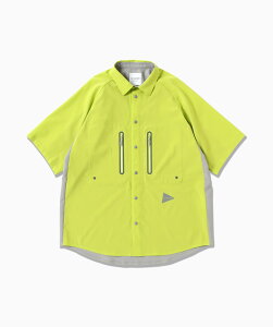 and wander tech SS shirt �A���h�����_�[ �g�b�v�X �V���c�E�u���E�X �u���b�N �O���[�� �J�[�L�O���[���y���������z