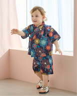 【SALE／30%OFF】SENSE OF WONDER 花火柄甚平スーツ ナルミヤオンライン 着物・浴衣・和装小物 浴衣 ベー…