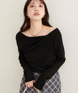 natural couture ドレープカットプルオーバー ナチュラルクチュール トップス その他のトップス ブラック…