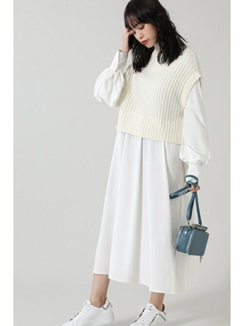 Rose Bud ニットベスト付きワンピース Rakuten Fashion 楽天ファッション 旧楽天ブランドアベニュー Bk5487