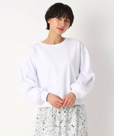 【SALE／70%OFF】LAURA ASHLEY 【洗える】袖ボリュームミニ裏毛プルオーバー ローラ アシュレイ トップス スウェット・トレーナー ホワイト ブラック ブルー