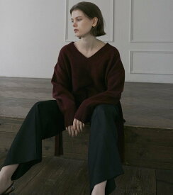 【SALE／50%OFF】LE CIEL BLEU ウールカシミアVネックニット / Wool Cashmere V Neck Knit ルシェルブルー トップス ニット レッド ホワイト ブラック グレー ブルー【送料無料】