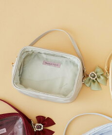 【SALE／30%OFF】Maison de FLEUR EC限定クリアポーチM メゾン ド フルール 財布・ポーチ・ケース ポーチ レッド ピンク グリーン イエロー パープル ブルー ホワイト ブラック