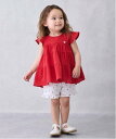 【SALE／44%OFF】petit main 【プティプラ/WEB限定特別価格】フリルショートパンツ ナルミヤオンライン パンツ その他のパンツ パープル ブルー ベージュ ホワイト