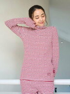 【SALE／30%OFF】gelato pique 【HOLIDAY】ボーダーふくれジャガードハイネックロンT ジェラートピケ イ…